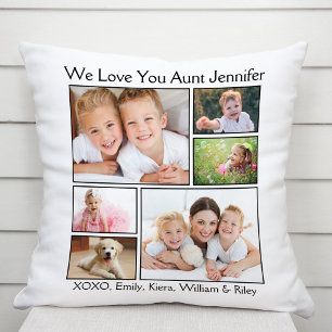 Aunt Love You Photo Collage Throw Pillow