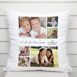 Aunt Love You Photo Collage White Throw Pillow