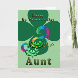 Aunt lucky clover Shamrock clover St. Patrick's Thank You Card
