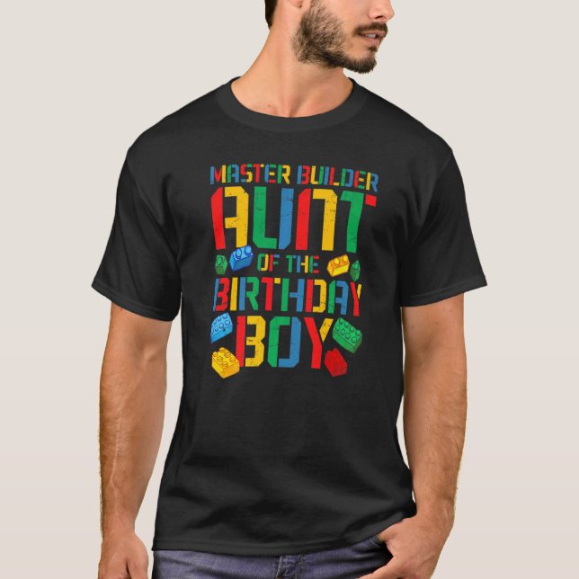 Aunt Master Builder Building Bricks Blocks Family  T-Shirt (Front)
