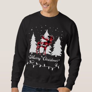 Aunt Moose Buffalo Red Plaid Christmas Matching Fa Sweatshirt