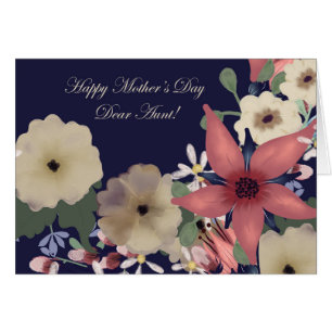 Aunt Mother's Day Country Flowers Navy Blue