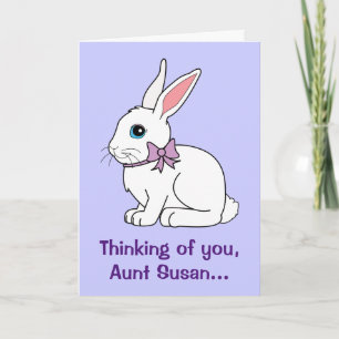 Aunt Name Customizable Easter Bunny Holiday Card