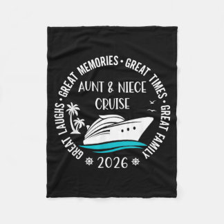 Aunt Niece Cruise Trip 2026 Summer Vacation Fleece Blanket