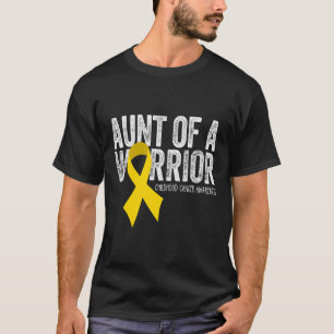 Aunt of a Warrior Childhood Cancer  Auntie Ribbon T-Shirt