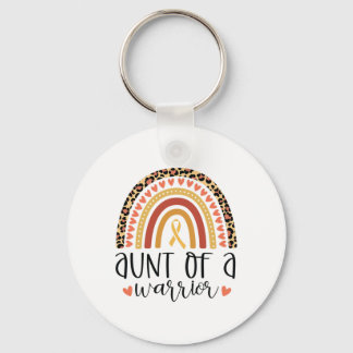 Aunt Of A Warrior Childhood Cancer Leopard Print R Keychain