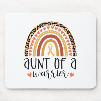 Aunt Of A Warrior Childhood Cancer Leopard Print R Mouse Pad
