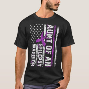 Aunt of a Warrior Epilepsy Purple Ribbon Support U T-Shirt