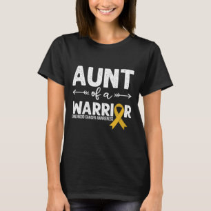Aunt Of A Warrior - Golden Ribbon Childhood Cancer T-Shirt