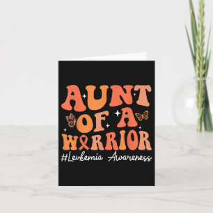Aunt Of A Warrior Leukaemia Awareness Orange Ribbo Card