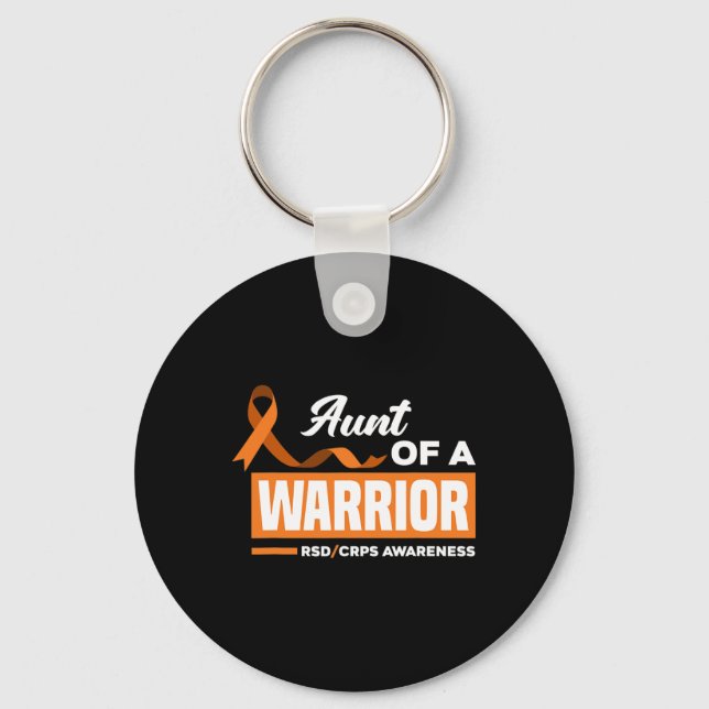 Aunt Of A Warrior Support Supporter RSD CRPS Aware Keychain (Front)