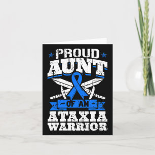 Aunt Of An Ataxia Warrior Awareness Ribbon Dystaxi Card