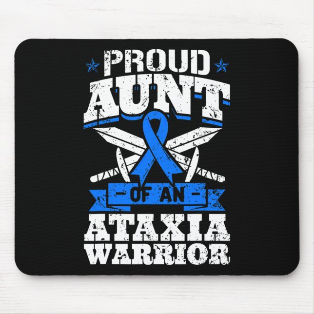 Aunt Of An Ataxia Warrior Awareness Ribbon Dystaxi Mouse Pad (Front)