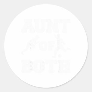 Aunt Of Both Track And Field And Soccer Runner Soc Classic Round Sticker