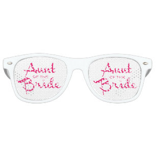 Aunt of Bride Hot Pink on White Retro Sunglasses