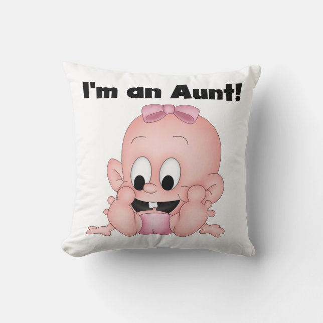Aunt of New Niece T-shirts and Gifts Throw Pillow (Front)