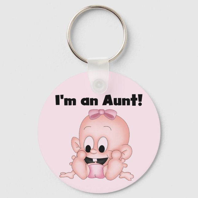Aunt of New Niece Tshirts and Gifts Keychain (Front)