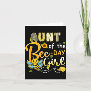 Aunt Of The Bee-Day Girl Funny Bee Birthday Party Card
