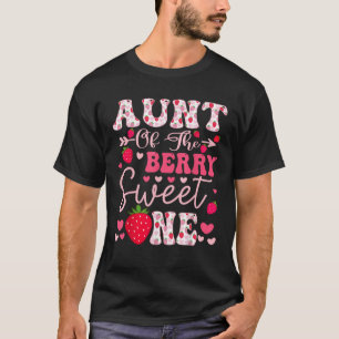 Aunt Of The Berry Sweet One Strawberry 1St Birthda T-Shirt