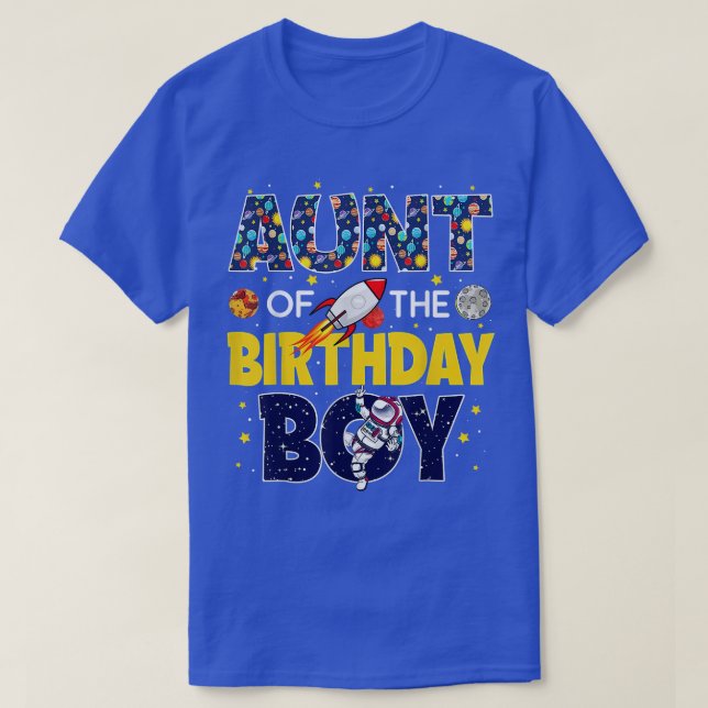 Aunt Of The Birthday Boy 2nd Outer Space Outfit  T-Shirt (Design Front)