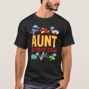 Aunt of The Birthday Boy  Airplane Flight Crew Aun T-Shirt