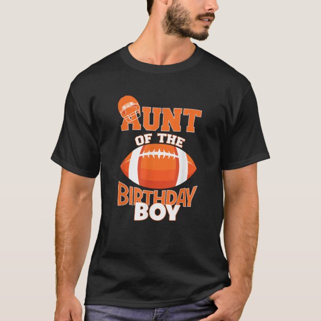 Aunt Of The Birthday Boy American Football Kid Par T-Shirt (Front)