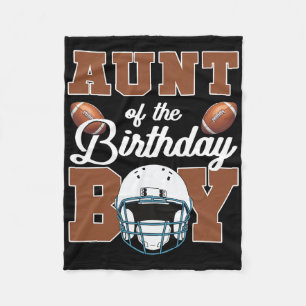 Aunt Of The Birthday Boy Football Party Family Mat Fleece Blanket