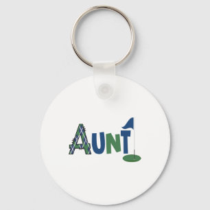 Aunt Of The Birthday Boy Hole In One Golf Sport Ma Keychain