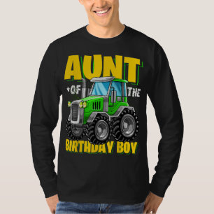 Aunt of the Birthday Boy Matching Family Tractor B T-Shirt