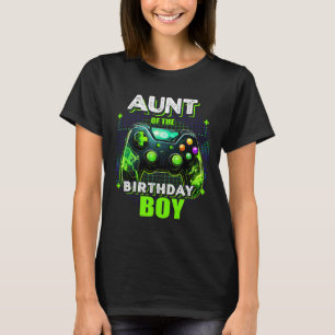 Aunt Of The Birthday Boy Matching Family Video Gam T-Shirt