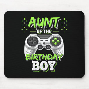 Aunt Of The Birthday Boy Matching Video Game Birth Mouse Pad
