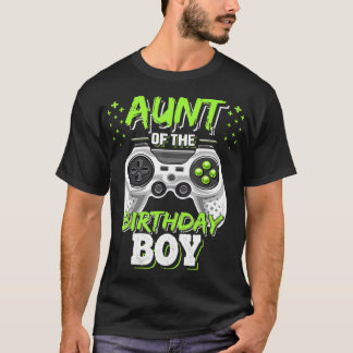 Aunt of the Birthday Boy Matching Video Game Birth T-Shirt