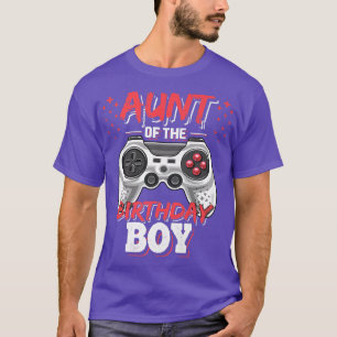Aunt of the Birthday Boy Matching Video Game Birth T-Shirt