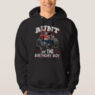Aunt of the Birthday Boy Monster Truck Birthday Pa Hoodie