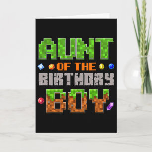 Aunt Of The Birthday Boy Party Video Gamer Pixel N Card