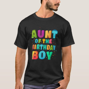 Aunt Of The Birthday Boy Rex Dinosaur Auntie 3rd T-Shirt