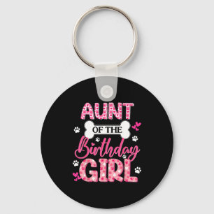 Aunt Of The Birthday Girl Dogs Paw Theme Family Ma Keychain
