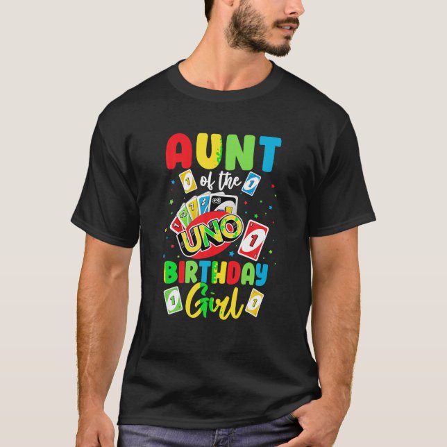 Aunt of the Birthday Girl Shirt Uno Auntie Aunty 1 (Front)
