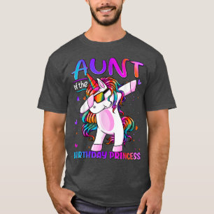 Aunt of the Birthday Princess Dabbing Unicorn Aunt T-Shirt