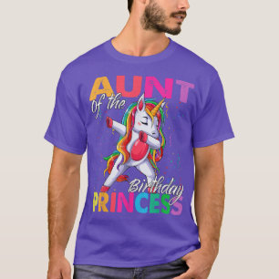Aunt of the Birthday Princess Girl Dabbing Unicorn T-Shirt