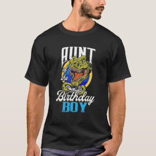 Aunt Of The Birthday T Rex Boy Matching Video Game T-Shirt