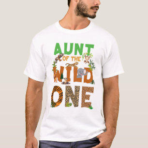 Aunt Of The Birthday Wild One Safari Birthday Boy T-Shirt