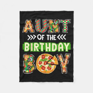 Aunt of the boy birthday boy pizza lover party  fleece blanket
