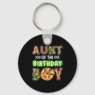 Aunt of the boy birthday boy pizza lover party keychain