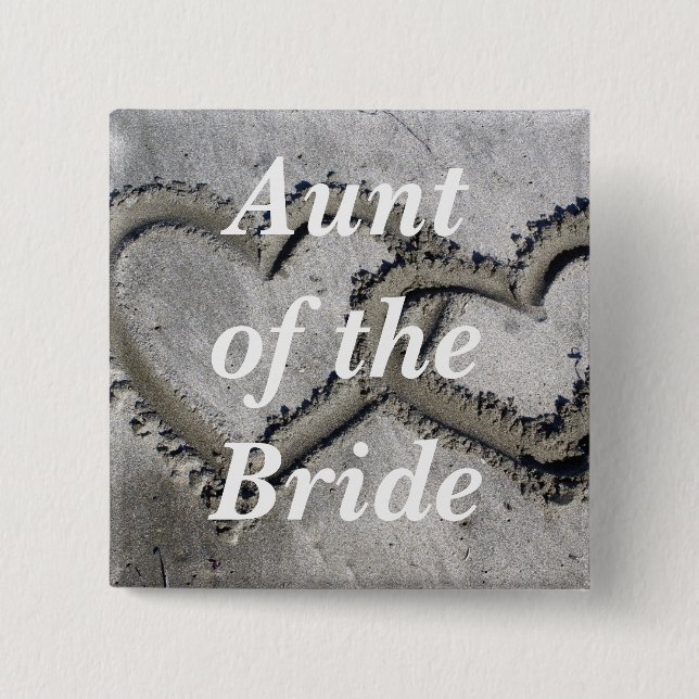 Aunt Of The Bride 2 Inch Square Button (Front)