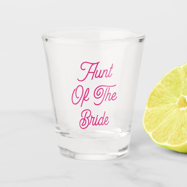 Aunt Of The Bride Elegant Wedding Gift Favour Shot Glass (Front)