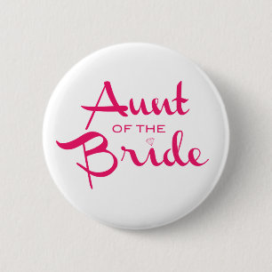 Aunt of the Bride Retro Script 2 Inch Round Button