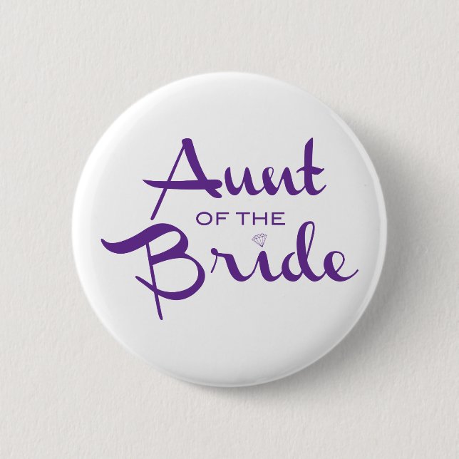 Aunt of the Bride Retro Script 2 Inch Round Button (Front)