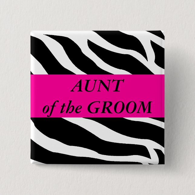 Aunt Of The Groom 2 Inch Square Button (Front)