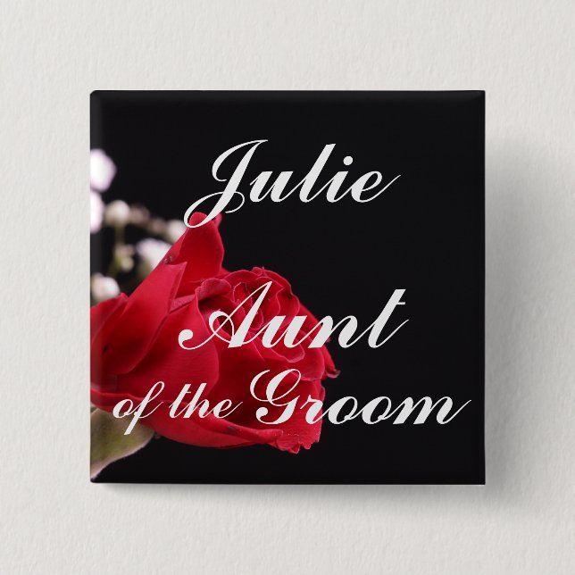 Aunt Of The Groom 2 Inch Square Button (Front)